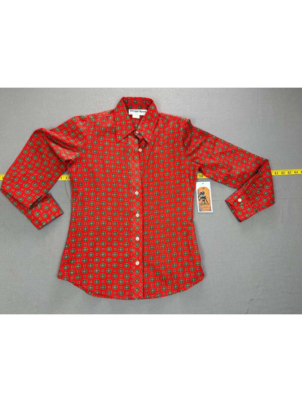 Gregge Sport – Vintage Geometric Print Button-Down Shirt –
